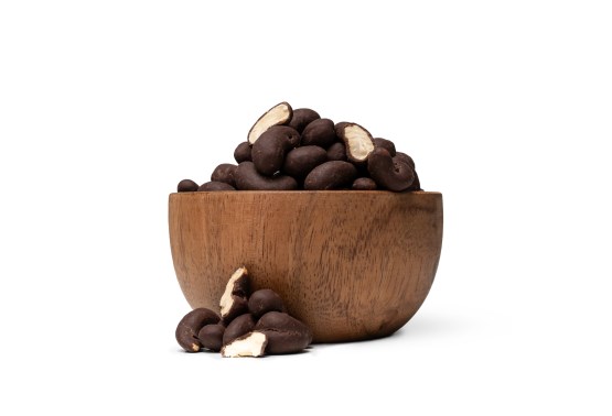 Skinny Dipped Cashews in really dark chocolate
